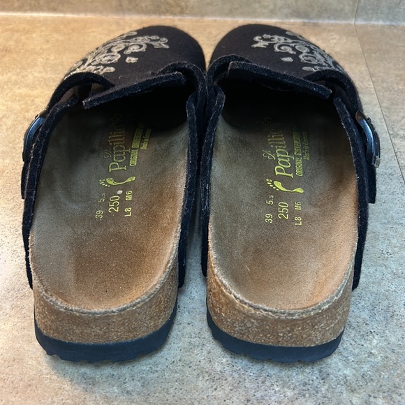 Birkenstock Black and Silver Embroidered Mules - Picture 3 of 6